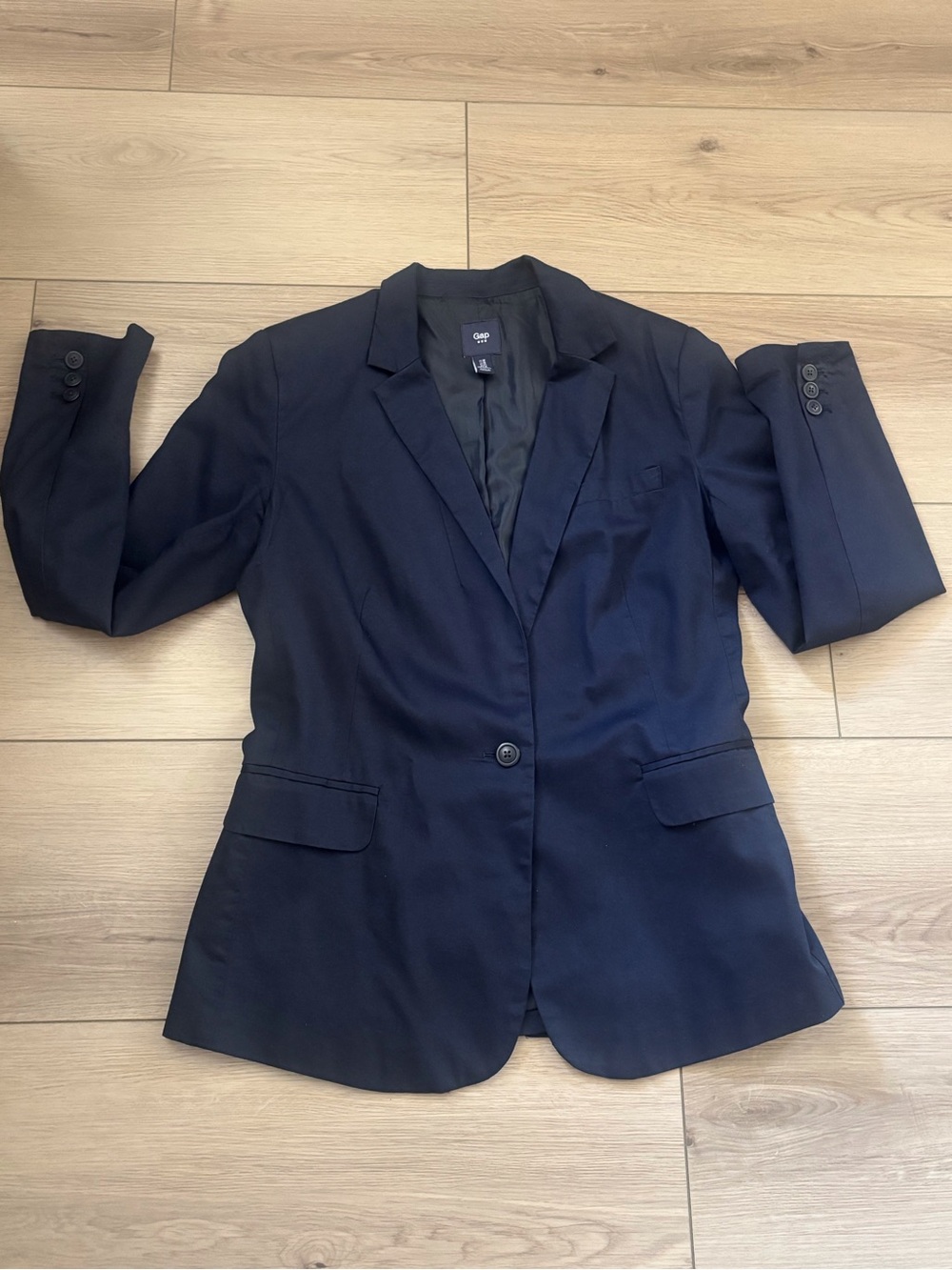 GAP Dark Blue Single-Button Notch Lapel Blazer